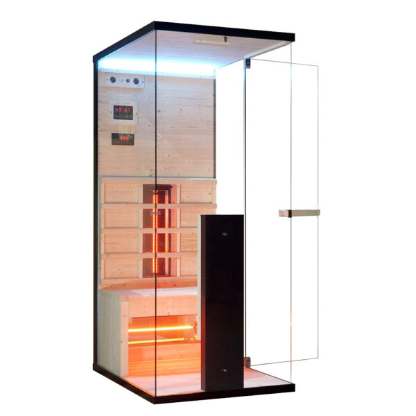 Sauna infrarossi vetrata 1 persona Full Spectrum 80x110 cm