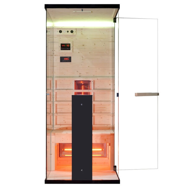 Sauna infrarossi vetrata 1 persona Full Spectrum 80x110 cm