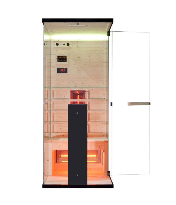 Sauna infrarossi vetrata 1 persona Full Spectrum 80x110 cm