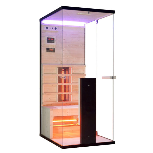 Sauna infrarossi vetrata 1 persona Full Spectrum 80x110 cm