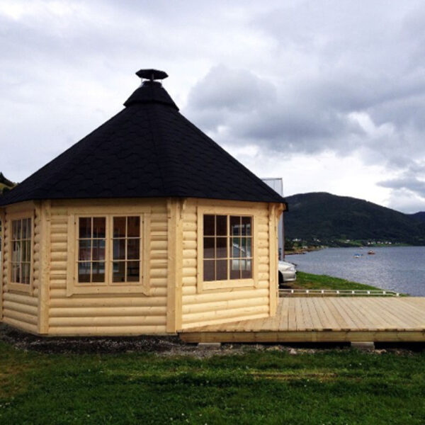 Gazebo ottagonale in legno 16,5 mq