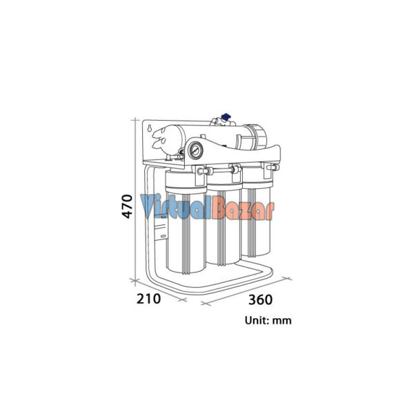 Impianto ad Osmosi Inversa a filtrazione diretta 65l/h
