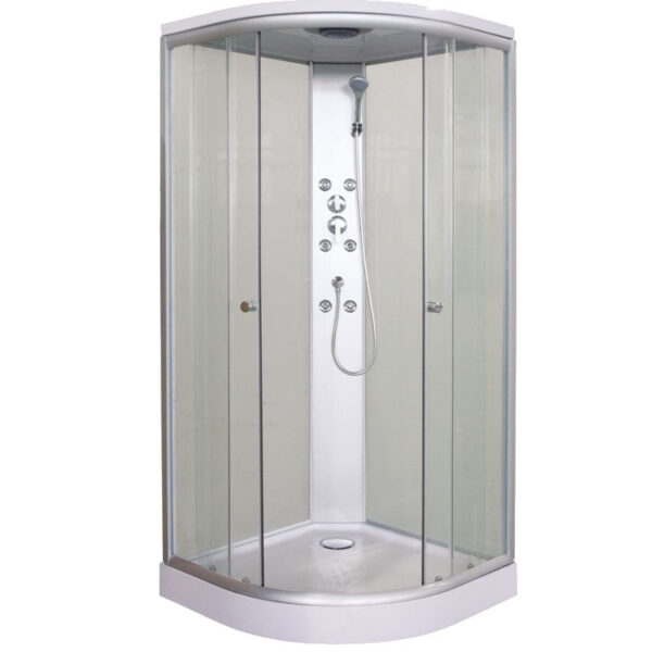 Box doccia semicircolare bianco trasparente