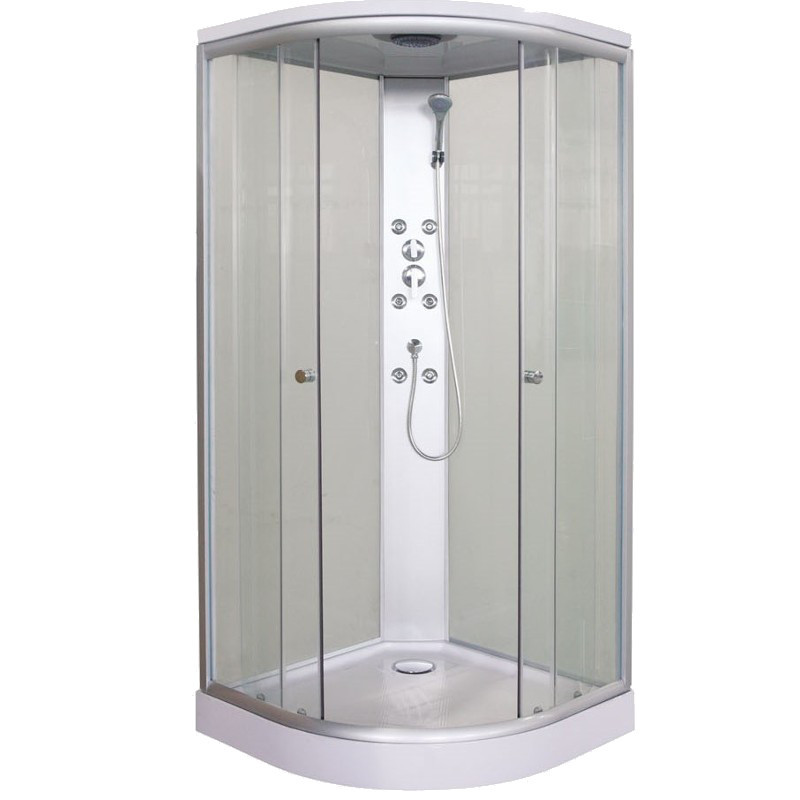 Box doccia semicircolare bianco trasparente