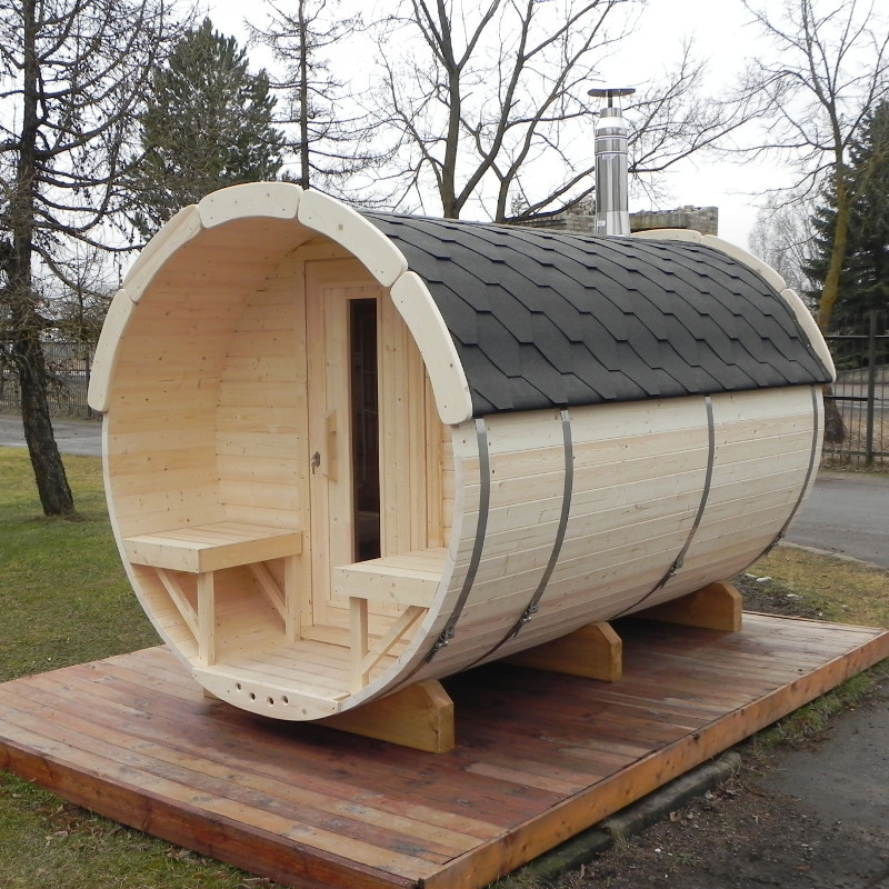 Sauna finlandese a botte da esterno diam 1.9m x 3m