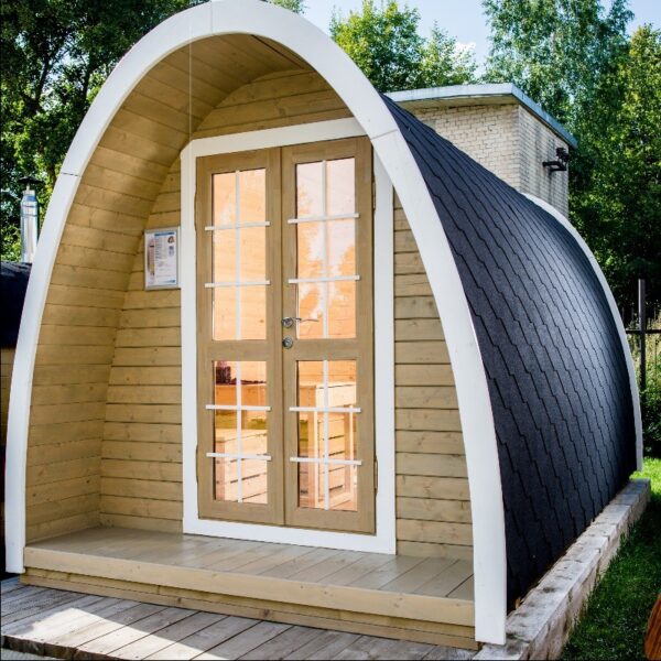 Gazebo in legno casetta bungalow da giardino a iglu 7,5mq 4x2,4m