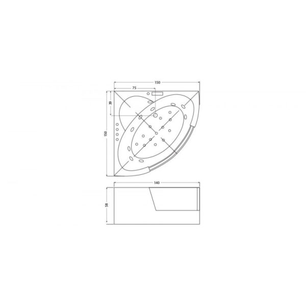 Vasca Idromassaggio 2 posti 150 x 150 cm Andromeda