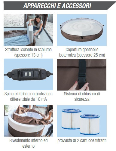 Nuova idromassaggio gommapiuma semirigida NETSPA 4-6 posti