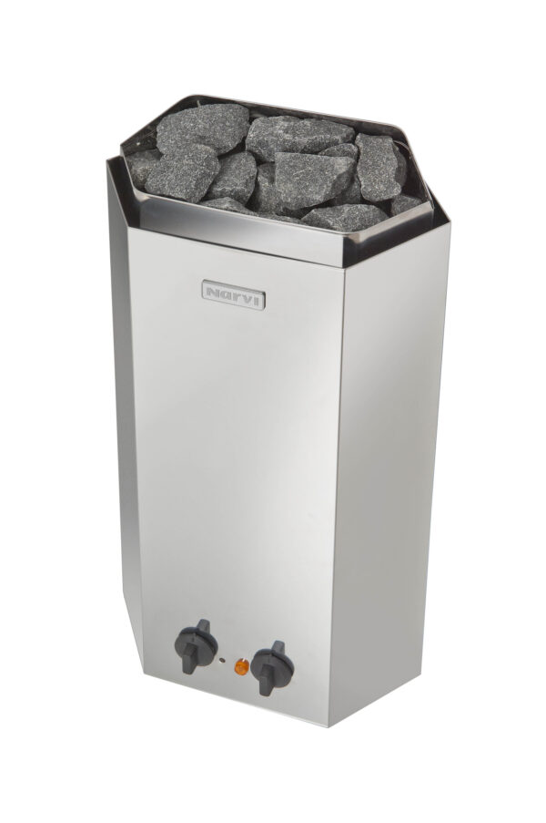 Stufa elettrica sauna Minex Narvi 3kW o 3,6kW da parete e angolo comandi integrati