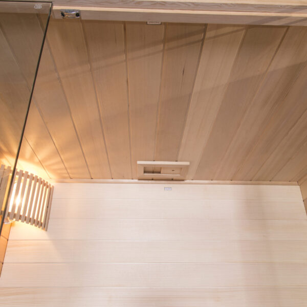 Sauna finlandese in hemlock canadese 105x150 cm con frontale vetrato