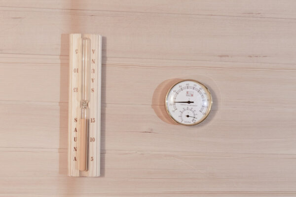Sauna finlandese in hemlock canadese 150x180 cm con frontale vetrato