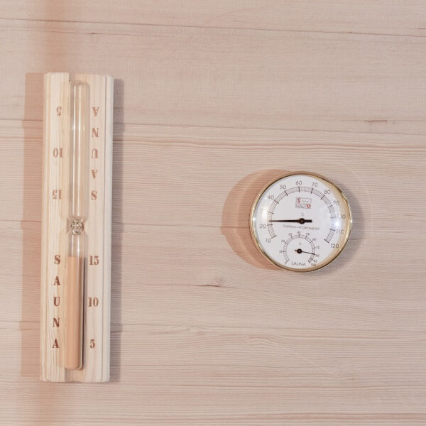 Sauna finlandese in hemlock canadese 150x180 cm con frontale vetrato