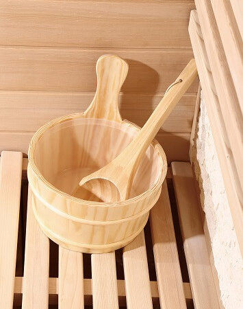 Sauna finlandese in hemlock canadese 150x180 cm con frontale vetrato