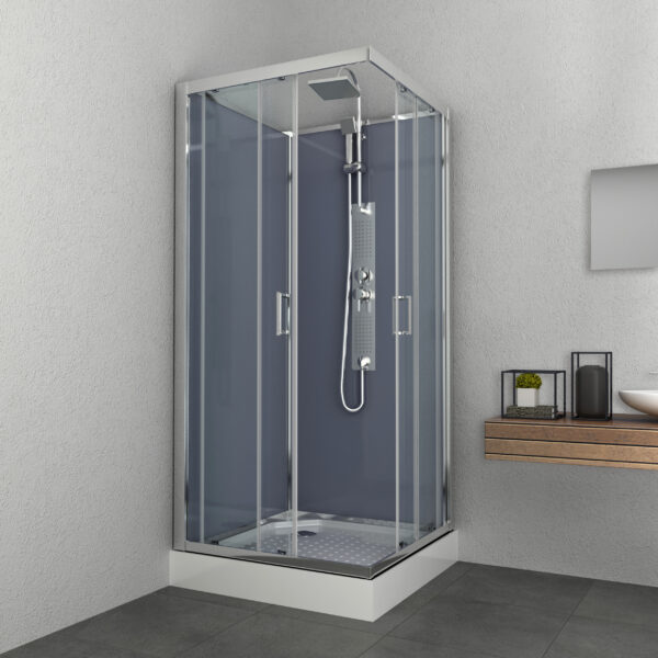 Box doccia idromassaggio quadrato 90x90 grigio