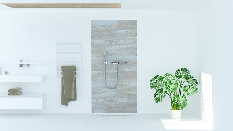 Pannello copriparete per doccia effetto travertino