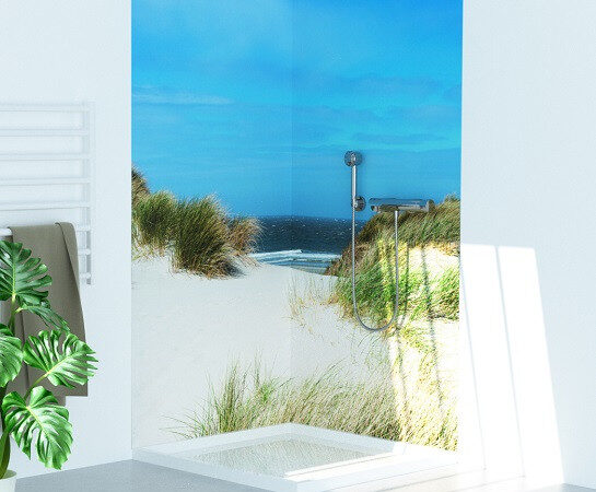 Pannello copriparete per doccia tema spiaggia