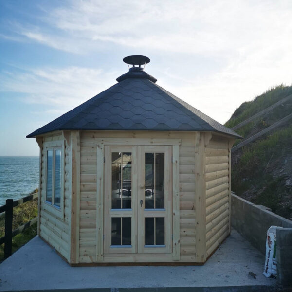 Gazebo in legno da giardino bungalow da 16,5 mq fino a 21 persone