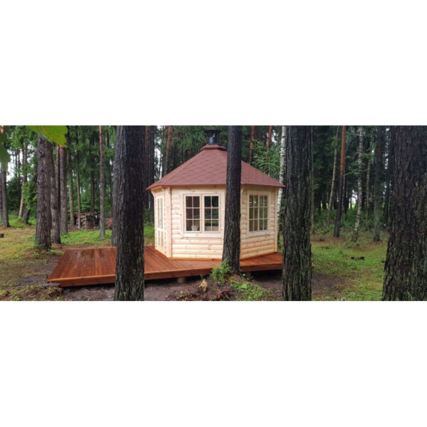 Gazebo in legno da giardino bungalow da 16,5 mq fino a 21 persone