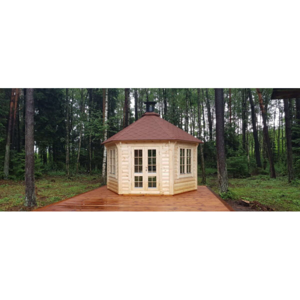 Gazebo in legno da giardino bungalow da 16,5 mq fino a 21 persone