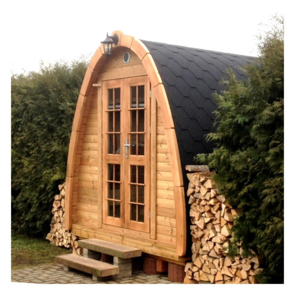 Sauna Pod finlandese ad igloo fino a 4 persone da esterno con spogliatoio