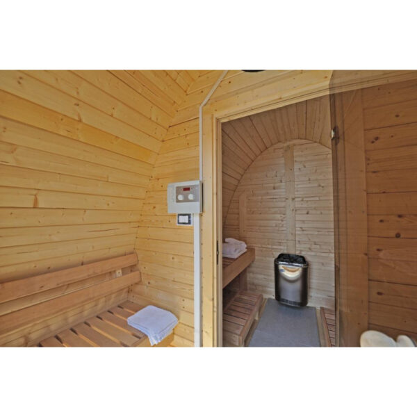 Sauna Pod finlandese ad igloo fino a 4 persone da esterno con spogliatoio