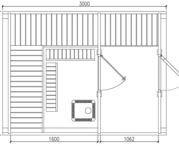 Sauna BUS finlandese da esterno da 3,5 a 5,9 m