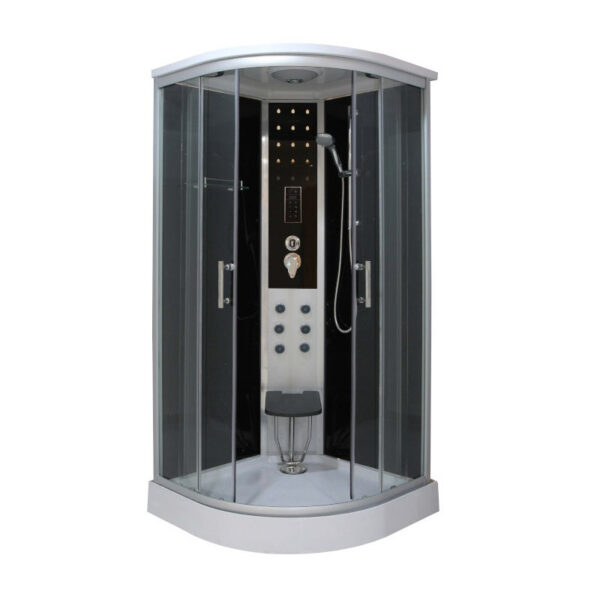 Box doccia idromassaggio circolare 90x90 cm con sauna-bagno turco