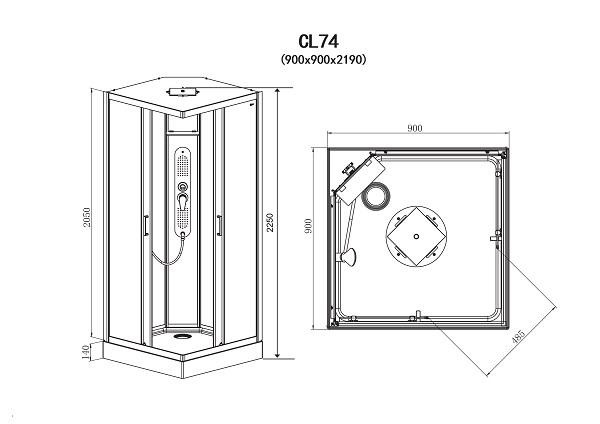 Box doccia idromassaggio quadrato 90x90
