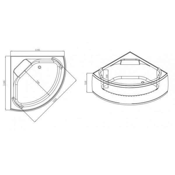 Box doccia idromassaggio angolare con vasca 120x120