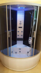 Box doccia idromassaggio angolare con vasca 120x120