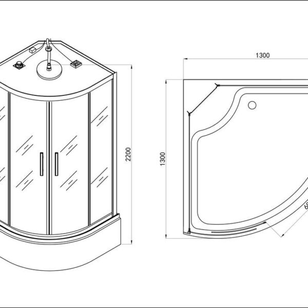 Box doccia idromassaggio angolare combinato con vasca 130x130 cm