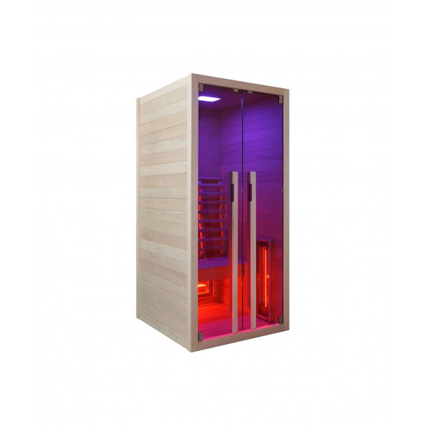 Sauna infrarossi radiatori alogeni 1 persona cromoterapia stereo