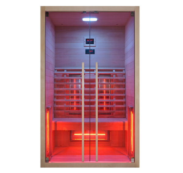 Sauna infrarossi radiatori alogeni 2 persone cromoterapia stereo