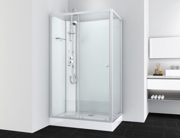 Box doccia idromassaggio rettangolare 120x80 bianca
