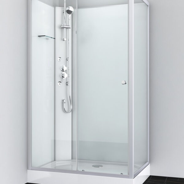 Box doccia idromassaggio rettangolare 120x80 bianca