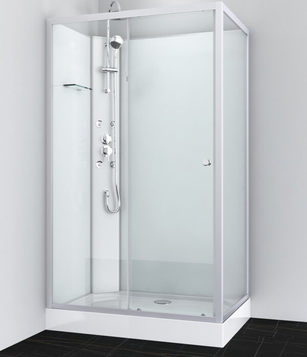 Box doccia idromassaggio rettangolare 120x80 bianca