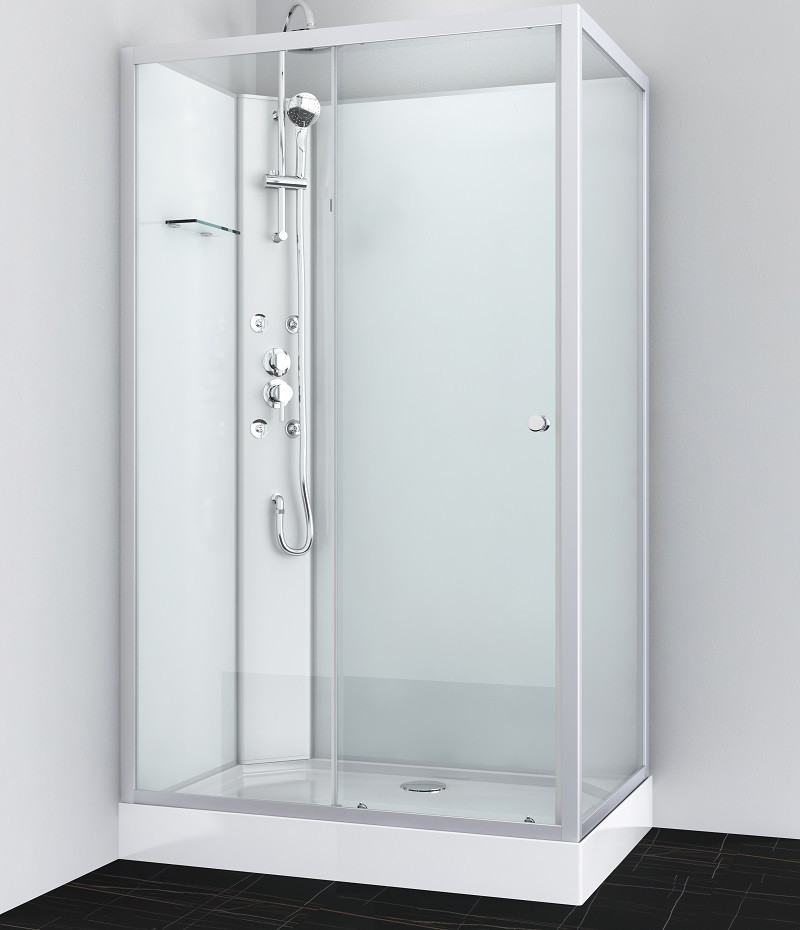 Box doccia idromassaggio rettangolare 120x80 bianca