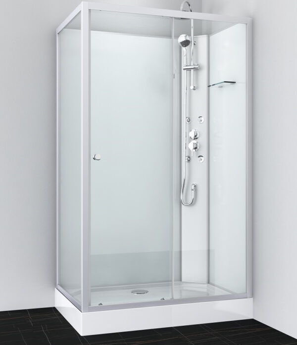 Box doccia idromassaggio rettangolare 120x80 bianca