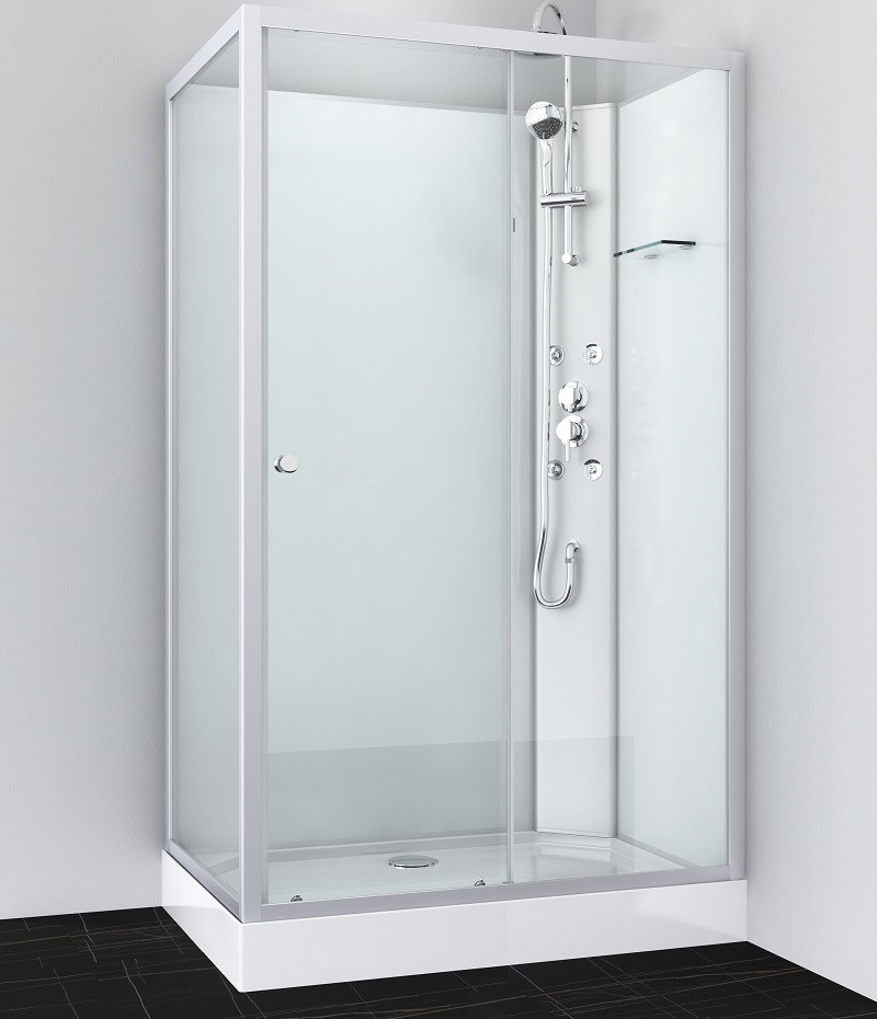 Box doccia idromassaggio rettangolare 120x80 bianca