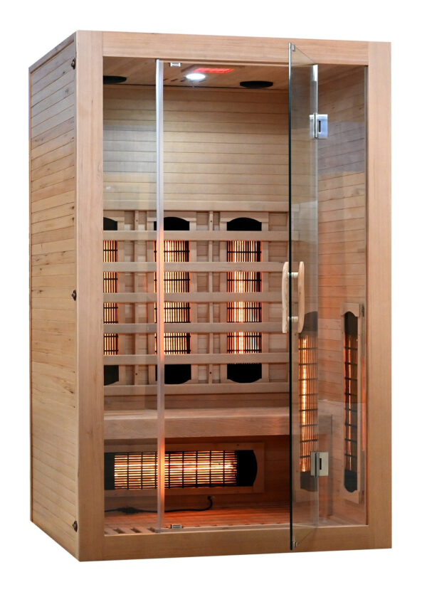 Sauna infrarossi FULL SPECTRUM per 2 persone cromoterapia color legno