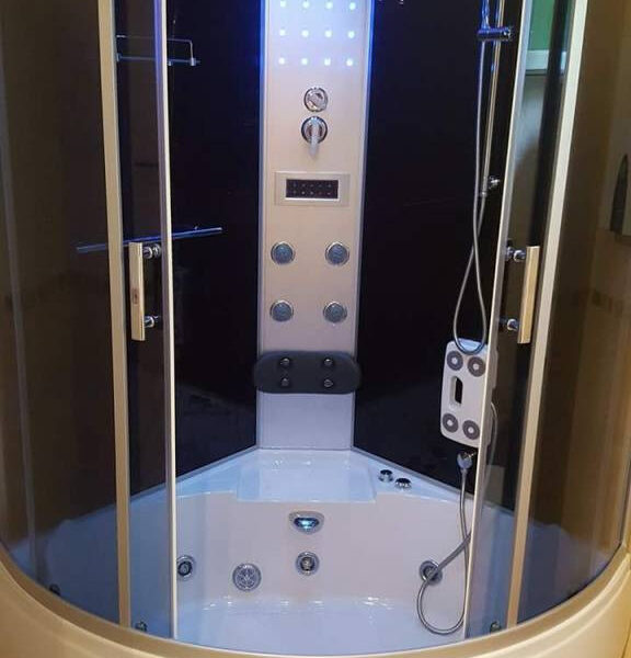 Box doccia idromassaggio angolare con vasca 120x120
