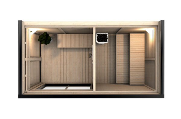 Sauna finlandese da esterno modulare personalizzabile