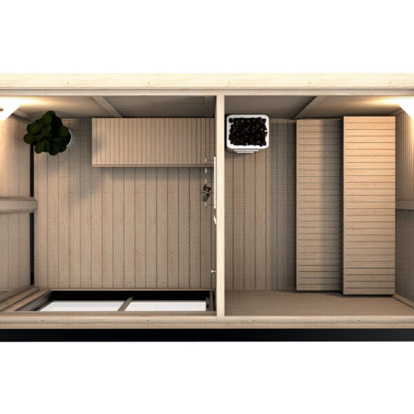 Sauna finlandese da esterno modulare personalizzabile