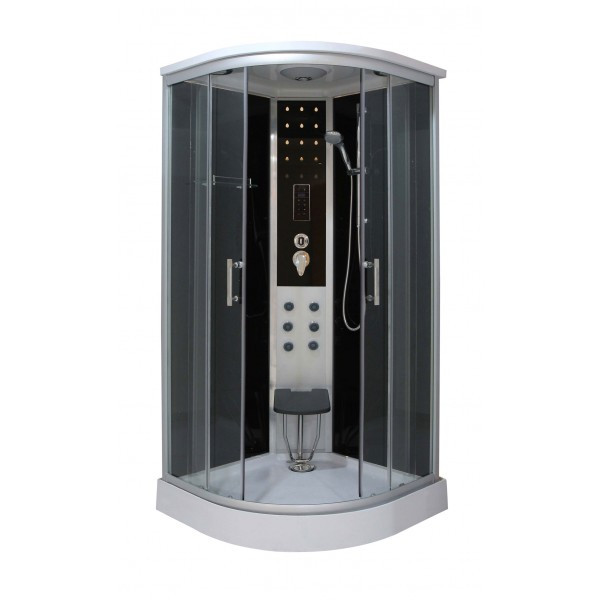 Box doccia idromassaggio circolare 90x90 cm con sauna-bagno turco
