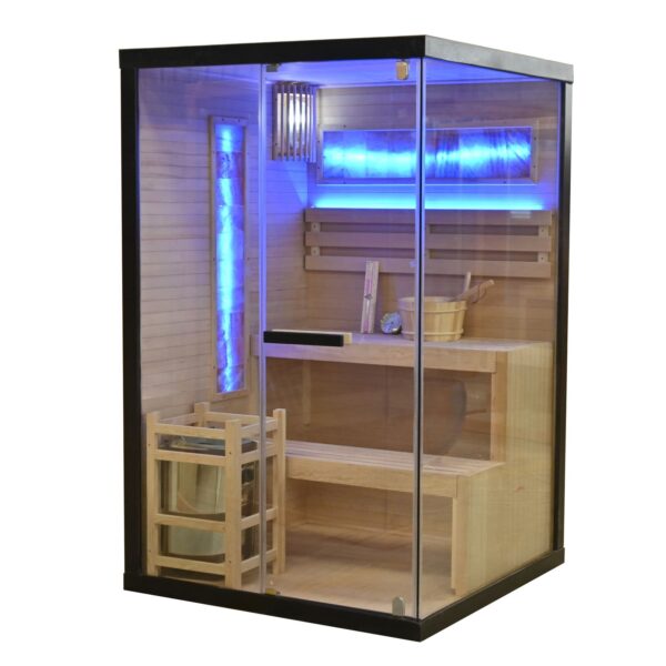 sauna per 2 persone con mattoni di sale rosa