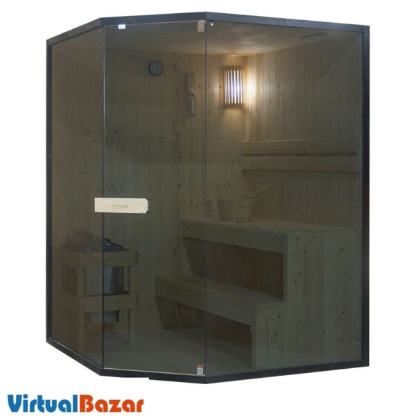 sauna angolare vetrata