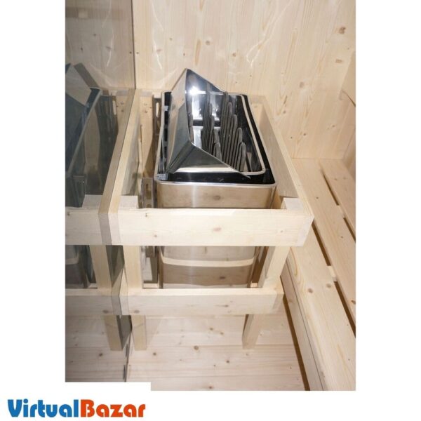sauna angolare vetrata