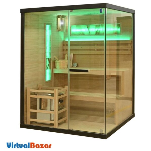 sauna con mattoni di sale con cromoterapia