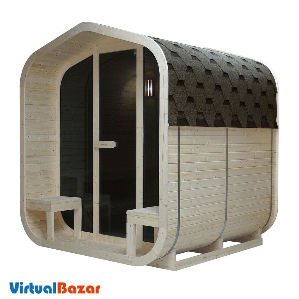 sauna da esterno 6 persone tetto a punta