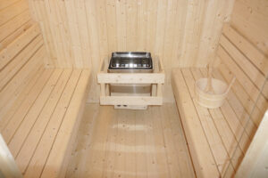 sauna da esterno F60220 4 persone frontale - interni